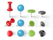 © Ellengold - different types of push pins, thumbtacks isolated on white background vector