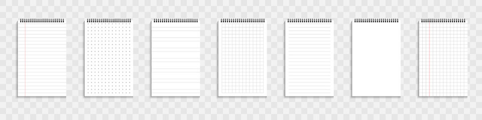 Wall Mural - blank notebook or organizer. set of template paper sheets notebook. vector illustration