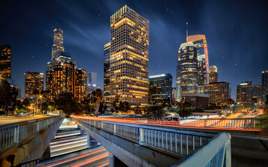 Fototapete - Los Angeles downtown skyline
