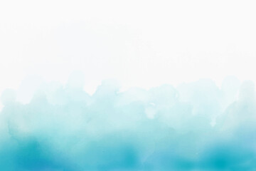 Wall Mural - blue sky and cloud on white paper vector nature abstract watercolor background. watercolor paint blu