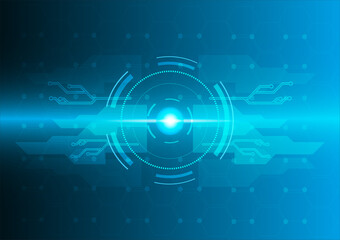 Blue circle technology abstract technology innovation concept vector background and glowing light with some Elements of this image