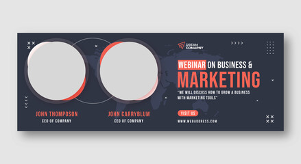 Business or marketing webinar conference social media cover web banner 