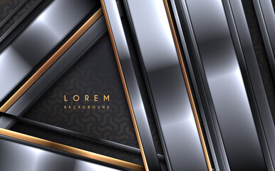 Wall Mural - abstract metal background with golden elements
