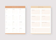 © 7AM - Modern planner template set. Set of planner and to do list. Weekly planner and birthday list template. Vector illustration.
