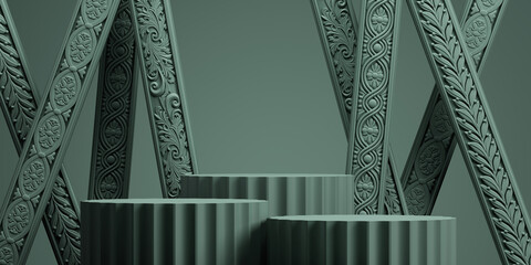 Wall Mural - classic luxurious abstract podium cosmetic background for branding and product presentation.3d rende