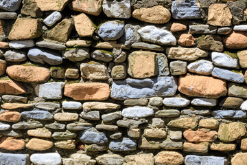 Canvas Print - wall laid out of natural frame. stone texture