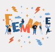 © iracosma - Vector illustration of femme group of women. For girls power concept, feminine and feminism ideas, woman empowerment