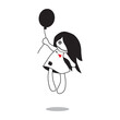 cute voodoo doll with balloon  
