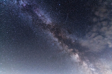 Wall Mural - beautiful bright milky way galaxy on the dark starry sky. space, astronomical background. cosmos wal