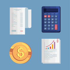 Poster - personal finances four icons