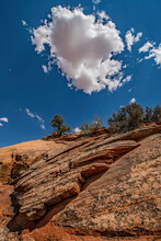 RED ROCK FORMATION AND LONE CLOUD GRAND STAIRCASE-ESCALANTE NATIONAL MONUMENT UTAH
