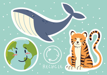 Wall Mural - world recycle and ecology