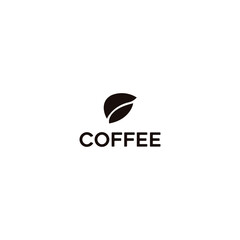 simple, clean modern coffee bean logo design, vector icon illustration inspiration