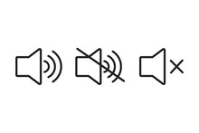 Sound Volume And Mute Set Icon Silent Sound Off Symbol For Your Web Design, Logo, UI. Illustration