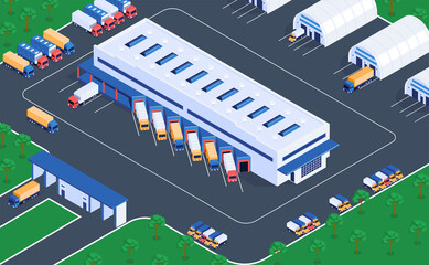 Logistics Warehousing Isometric View