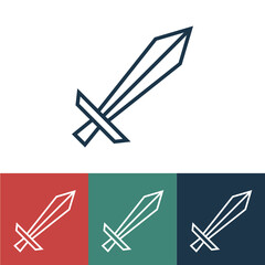 Poster - Vector linear icon with sword