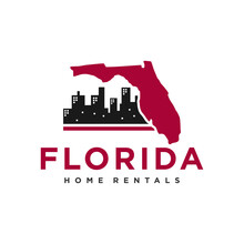 Home Rental Illustration Logo In Florida