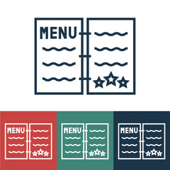 Sticker - Linear vector icon of restaurant menu