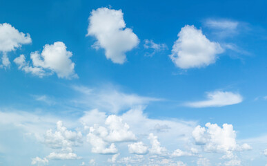 Wall Mural - Many white clouds in the blue sky