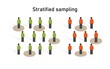 stratified sampling method in statistics. Research on sample collecting data in scientific survey techniques.