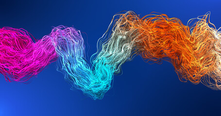 Smooth Wavy Abstract 3D Shape Slowly Moving And Rotating. Creative Technology Related Abstract 3D Illustration Render.