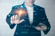 © Midnight Studio - Business people touch a virtual screen to process data and calculate with future technological innovations. Smart AI that is essential for business