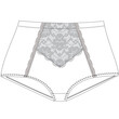 Classic female underwear. Women fashion clothing design template, front view on white background.