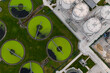 © teamjackson - Aerial view of a sewage and waste water treatment works in the UK