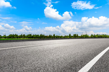 Empty and clean asphalt road and sky landscape in summer, Asia