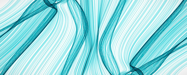 Abstract flowing wave lines. Design element for technology, science, modern concept.