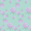 © danylyukk - Pink flowers on grey seamless pattern art design stock vector illustration for web, for print, for fabric print