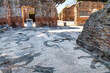 Ancient Roman Baths of Neptune Mosaic Floors Ostia Antica Ruins Rome Italy Excavation of Ostia, ancient Roman port, next to airport. Was port for Rome until 5th Century AD.