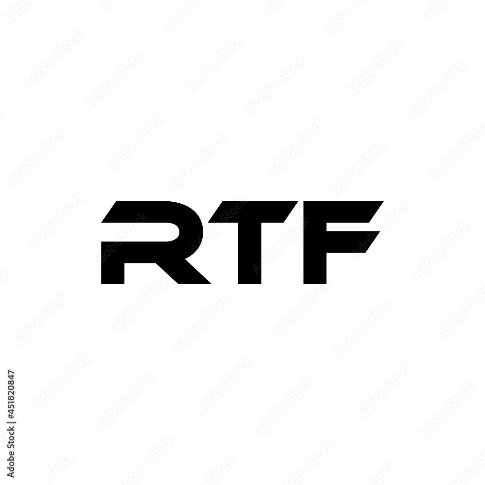 RTF letter logo design with white background in illustrator, vector ...