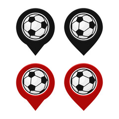 Soccer map pin icon. Illustration vector.
