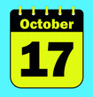 October 17 - Calendar Icon - Vector Illustration
