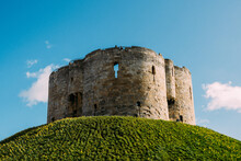 Scenic View Of Clifford's Tower In York, England