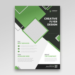 Corporate business marketing flyer design with abstract background. Can use to brochure, leaflet, pamphlet, annual report, folder, company profile, web banner,  poster. A4 size paper print template