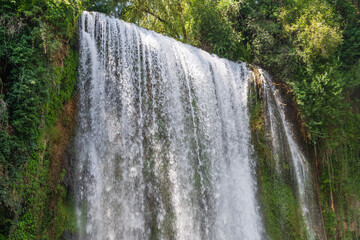 Beautiful landscape of a high waterfall