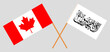 Crossed flags of Canada and Islamic Emirate of Afghanistan. Official colors. Correct proportion