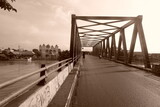 Fototapeta Mosty linowy / wiszący - bridge over the river