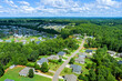 © ungvar - Aerial view Boiling Springs town urban landscape of a small sleeping area roofs of the houses in countryside in South Carolina US