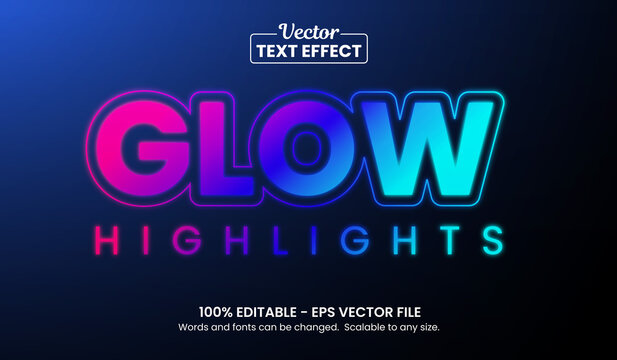 Glowing Light background text effect. Editable text effect