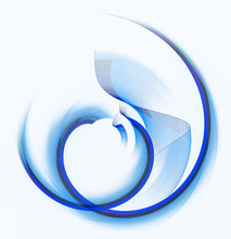 The Stylized Image Of A Blue Heart In The Form Of A Frame On A White Background. The Heart Is Framed With Wavy And Arched Elements. Graphic Design Element. 3d Rendering. 3d Illustration.