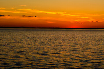 Wall Mural - View of a river Dnieper at sunset