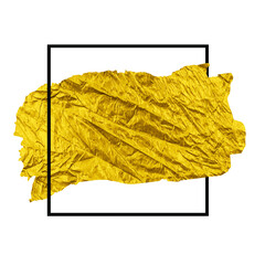 Wall Mural - Golden glitter dust brush stroke on white background. Vector