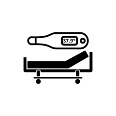 Poster - Sick icon. Hospital bed icon isolated on white background