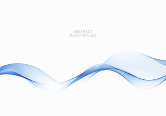 Blue stream transparent wave smoke Abstract background Design element