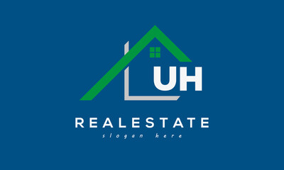 UH letters real estate construction logo vector