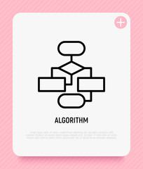 Wall Mural - algorithm, flowchart, strategy thin line icon. modern vector illustration.