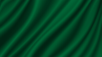 Abstract vector background luxury green cloth or liquid wave Abstract or green fabric texture background. Cloth soft wave. Creases of satin, silk, and cotton.